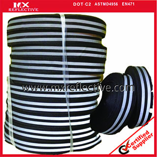 weaving ribbon with reflective strip for garment